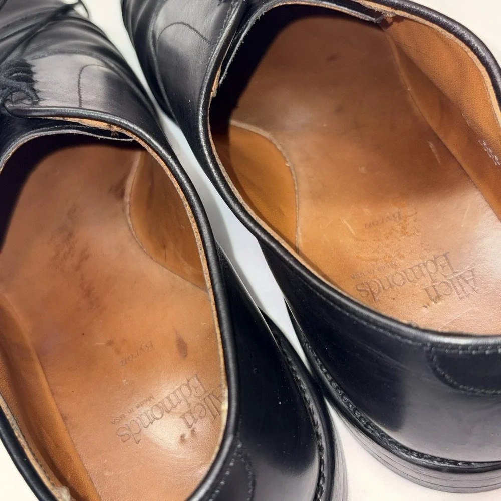 Allen Edmonds Byron Dress Shoes Men's US 11 3E Wide Black Leather Oxford Cap Toe